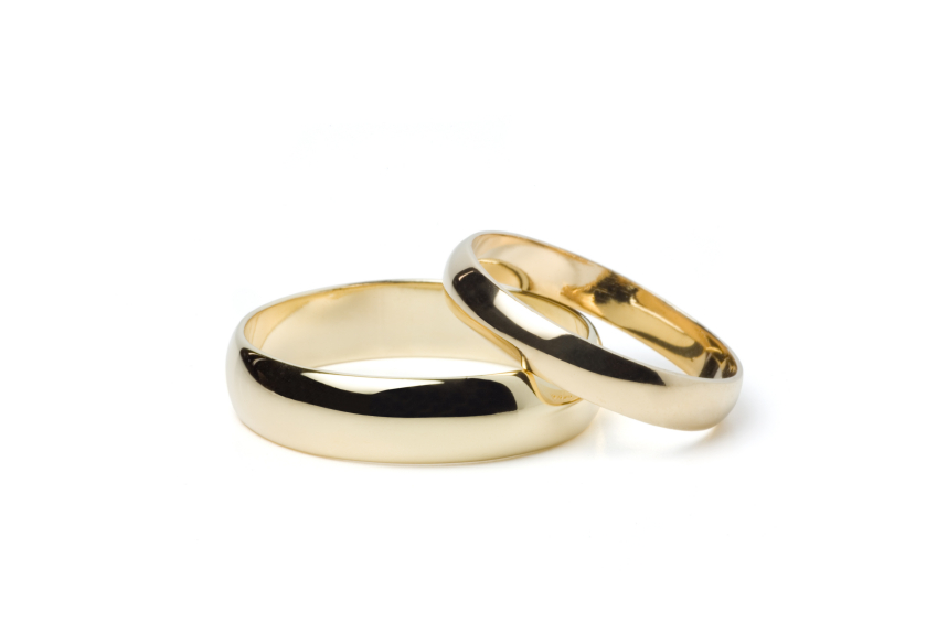 Wedding bands are smooth simple circles signifying eternity and are 