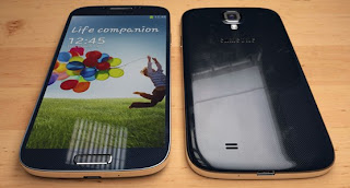 Samsung galaxy s4 black front and back with android jelly bean