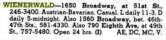 Wienerwald Broadway 51st Street randommusings.filminspector.com