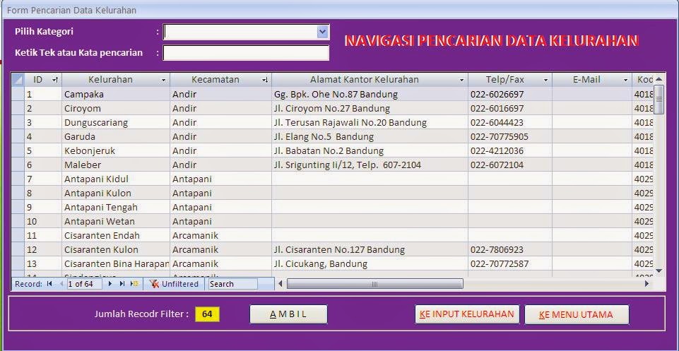 SOFTWA DATABASE DIREKTORI KOPERASI ~ DEKOPINDA KOTA BANDUNG