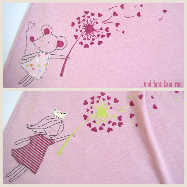 Applikation, Geburtstag, Jerseykleid, Mädchen, Maus, Plotter, Prinzessin, Pusteblume, Tutorial, Vorlage für Applikation, 