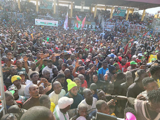 2023 Presidential candidate of Labour Party (LP), Peter Obi, and his running mate, Dr. Yusuf Datti Baba-Ahmed, alongside their wives, in the city of Jos, Plateau State, for his 2023 presidential campaign rally