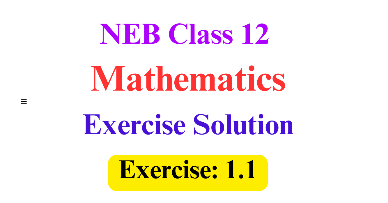 Permutation & Combination - Exercise 1.1 : Class 12 Math