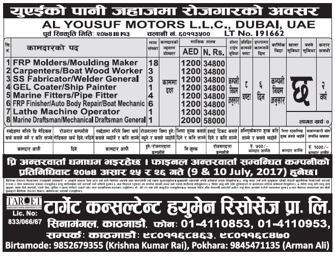 Jobs in Dubai for Nepali, Salary Rs 58,000
