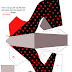Free Printable Black with Red Polka Dots Paper Shoe. 