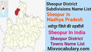 Sheopur district towns list