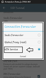 Setting VPN Service dalam aplikasi KPN tunnel