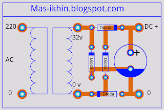 PSU + & 0 Full Gelombang MenggunakanTrafo Non CT