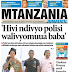 GAZETI LA MTANZANIA UKURASA WA MBELE