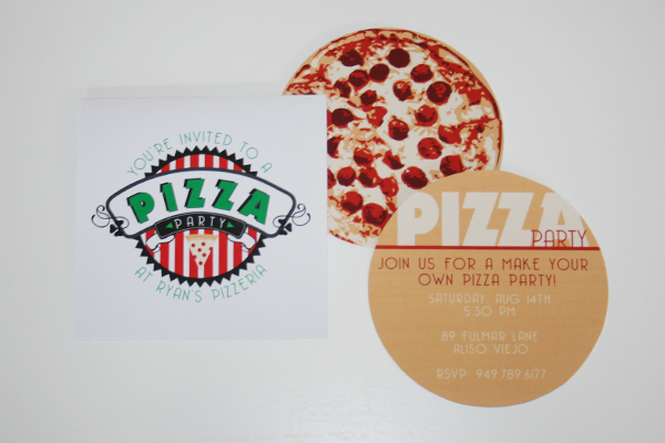 pizza party flyer. birthday party invitation,