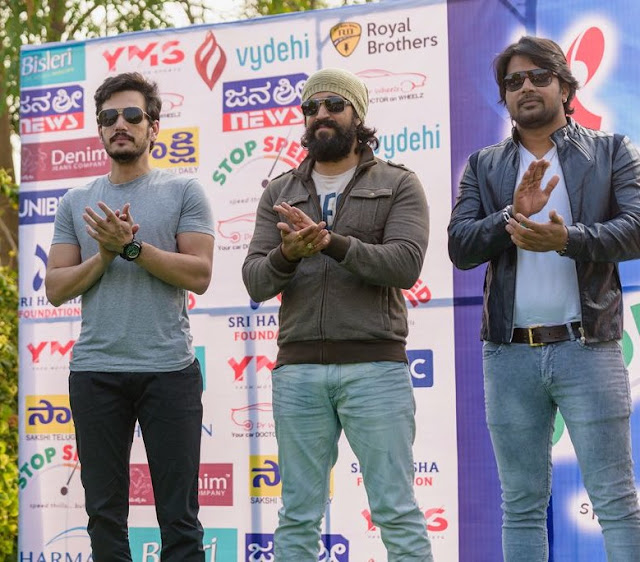 From Left Akhil Akkineni, Yash and Sunil