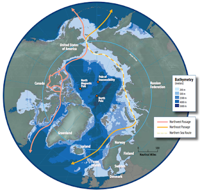 Shipping routes of the Arctic Ocean