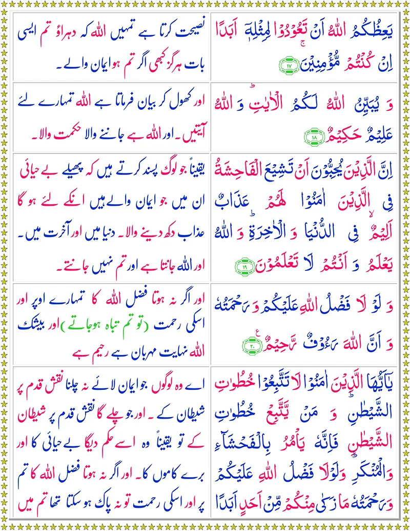 Quran,Surah Al-Noor with Urdu Translation,Quran with Urdu Translation,