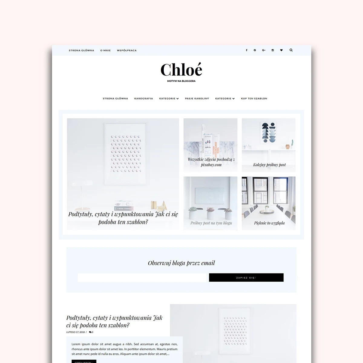 motyw na bloggera Chloe