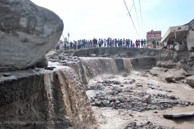 disaster cold lava of Merapi in Magelang District of Indonesia