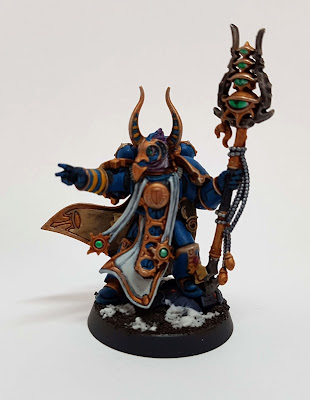 Thousand Sons Sorcerer for Warhammer 40k, converted from 30k Ahriman from the Burning of Prospero.