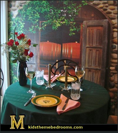 Dining Room on Tuscan Theme Dining Room Decorating The Barrel Room Wall Mural Jpg
