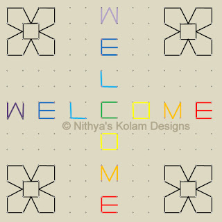 4 Welcome kolam Dots 14 x 14