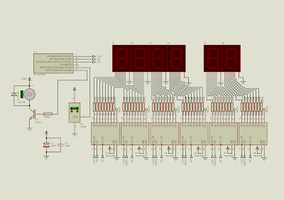 PIC12F683 reading LM35 analog temperature sensor with 74HC595 driven seven-segment displays