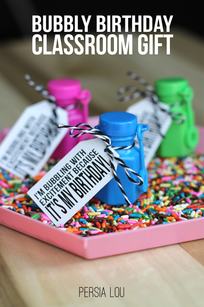 Bubbly Birthday Classroom Gifts with Free Printable and ...
