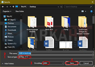 Menyimpan file dari Notepad atau editor text lainnya sebagai file register