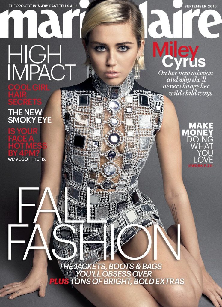 Miley Cyrus Marie Claire Magazine September 2015