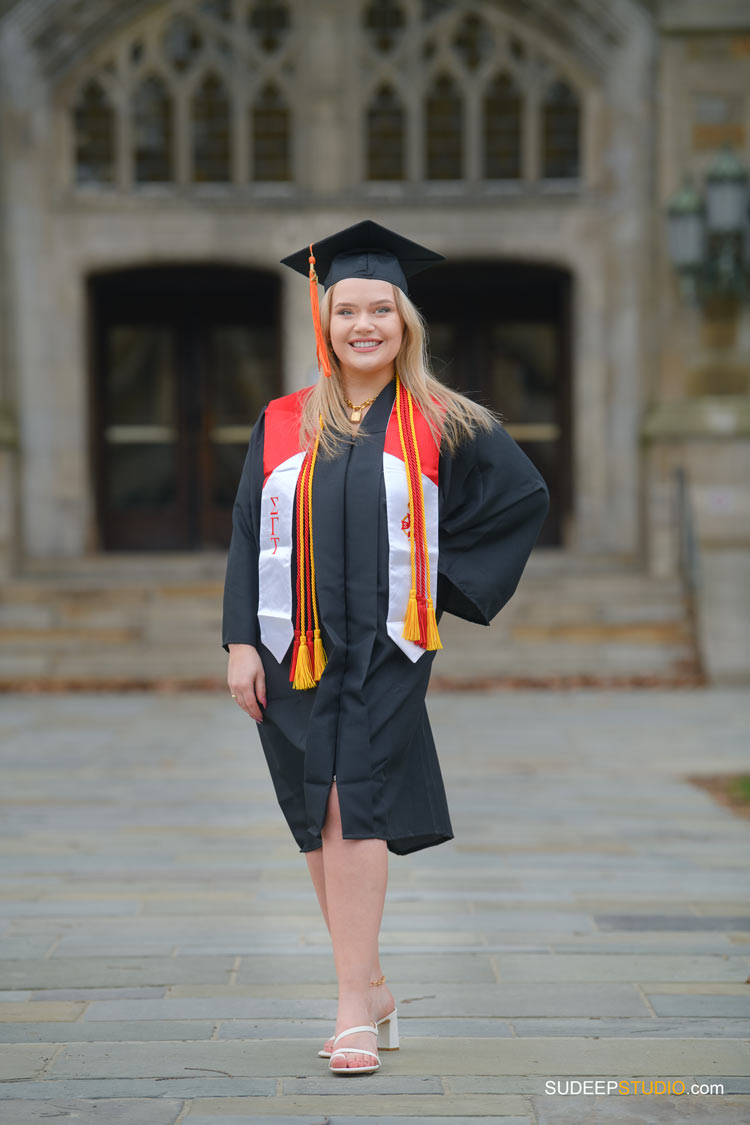 University of Michigan Graduation Portraits on Campus by SudeepStudio.com Ann Arbor Graduation Portrait Photographer