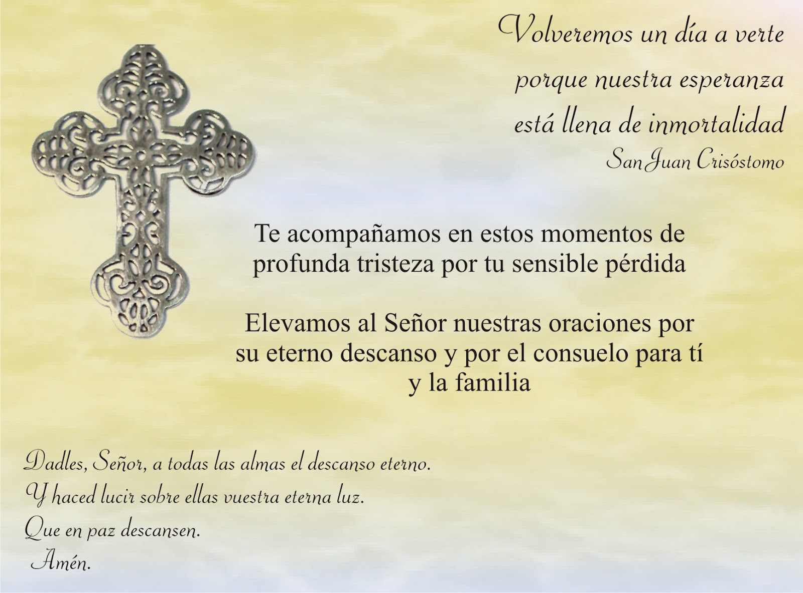 TARJETAS Y ORACIONES CATOLICAS: CONDOLENCIAS