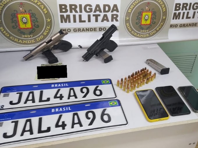 Dois homens são presos com duas pistolas 9mm em Gravataí