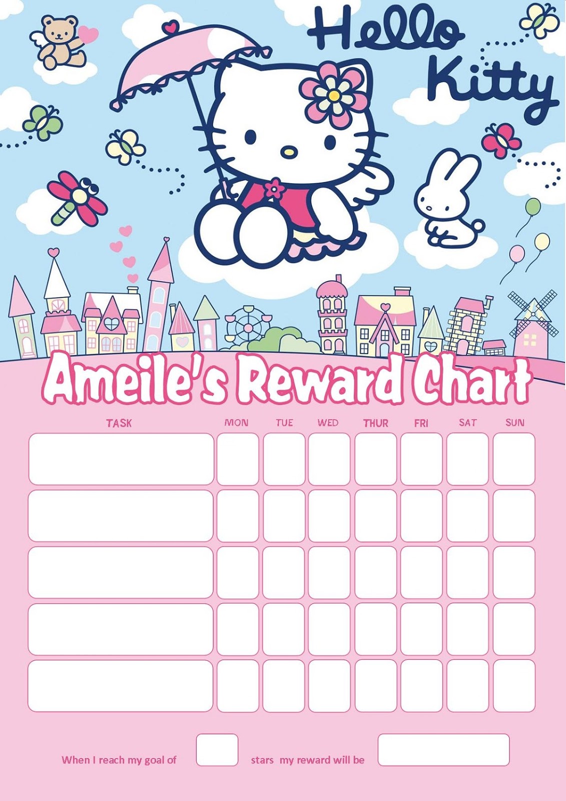 Reward Charts for 3 Year Old Templates