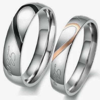 JBlue Jewelry Men,Women's Real Love Heart Stainless Steel Band Ring ...