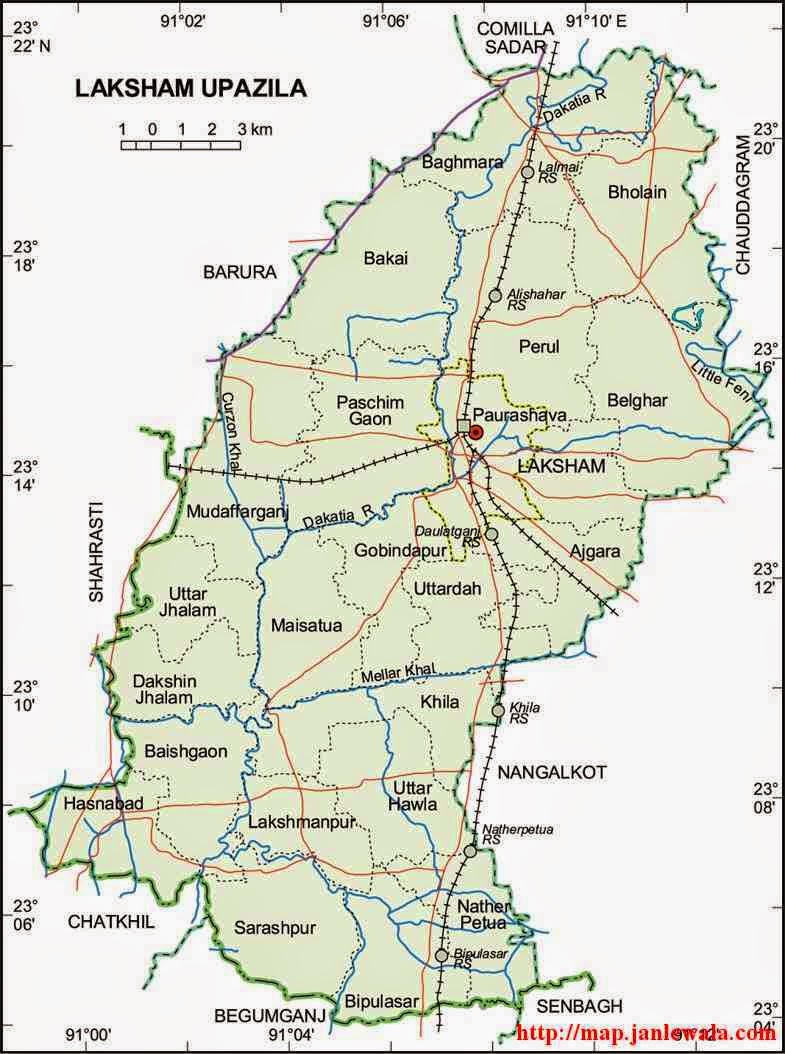 laksham upazila map of bangladesh