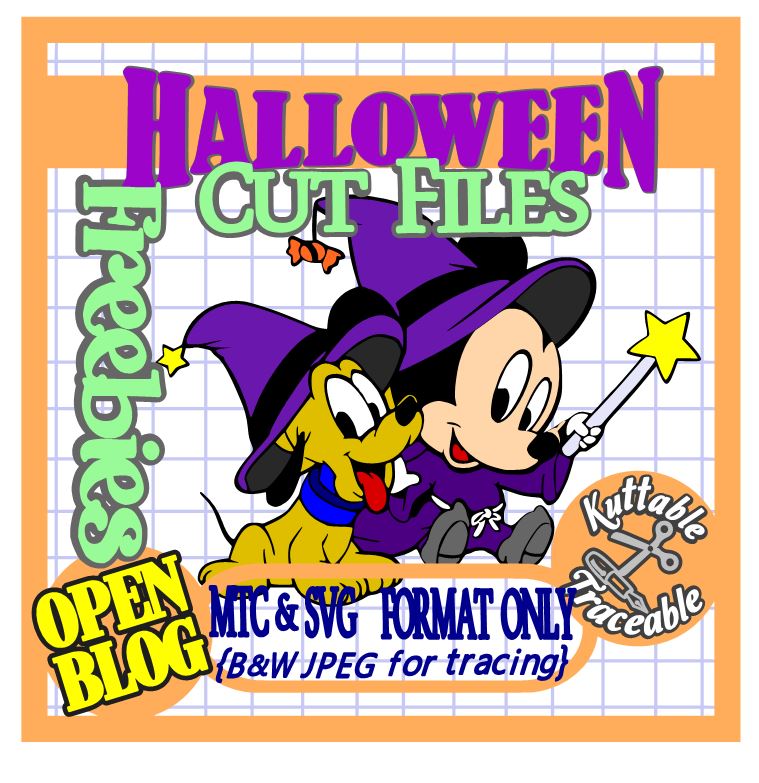 Download The Scrapoholic : Free MTC & SVG Cut Files! {Mickey & Puto as Witches}