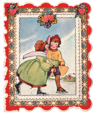 This is a sweet little vintage valentine This one shows a cute pair of 