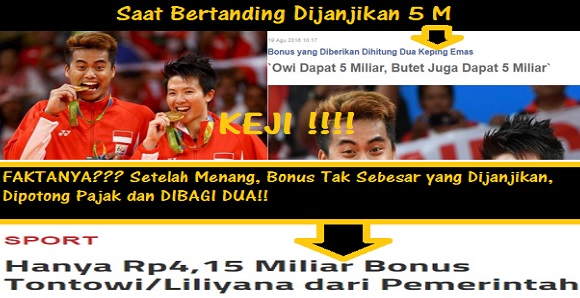  KEJI!!! Bonus Tak Sesuai, Tontowi/Lilyana Jadi Korban Dusta Rezim Jokowi 