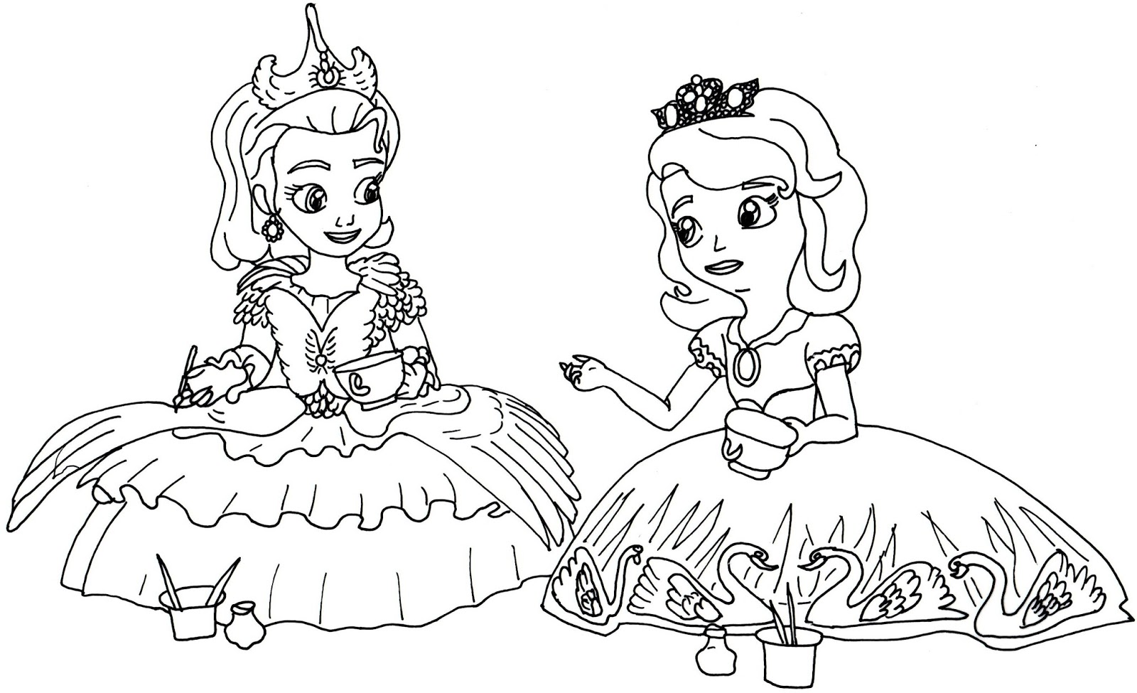 Tea for Too Many Sofia the First Coloring Page