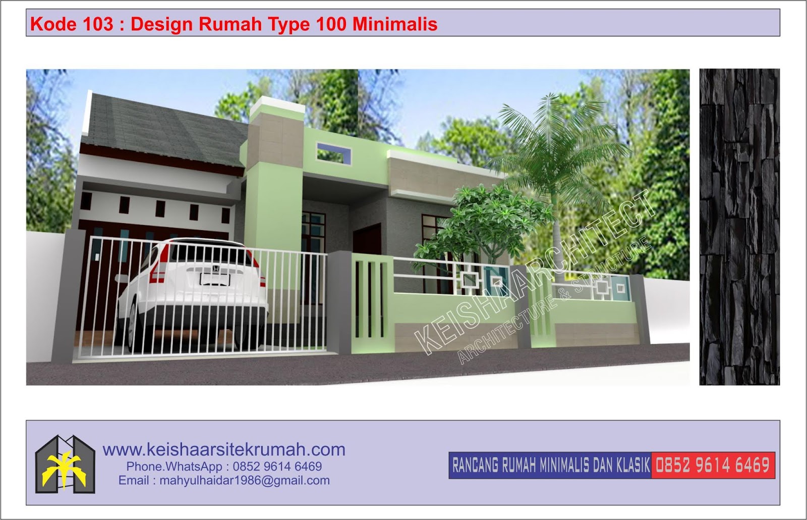 Kode 103 Design Rumah Type 100 Minimalis Lokasi Emperum Kota