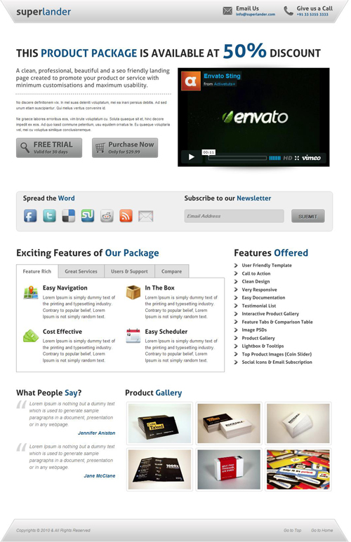 SuperLander Default Theme - Static Content
