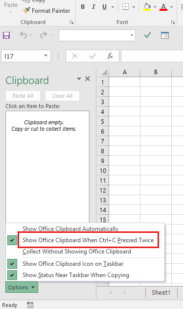 use clipboard in excel