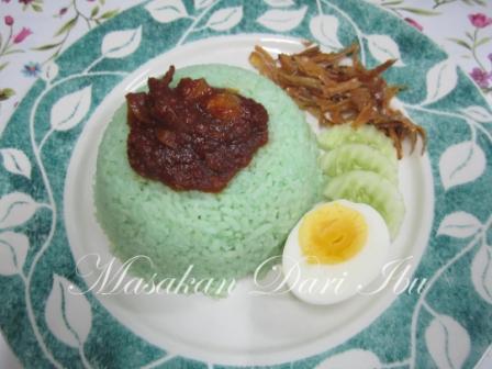 Masakan Dari Ibu: Nasi Lemak Pandan