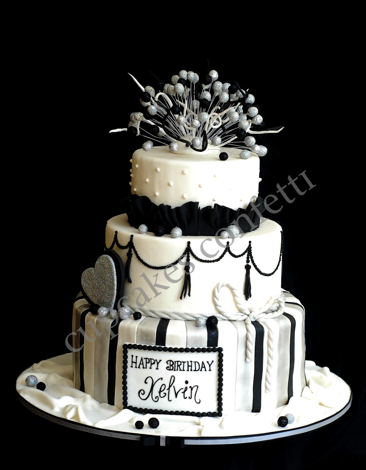 Download image Black And White Birthday Cake PC, Android, iPhone and ...