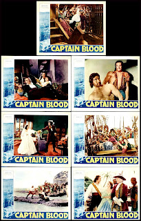 CAPTAIN BLOOD. Estados Unidos. 7 Lobby Cards: 36 x 28 cms. EL CAPITÁN BLOOD. Captain Blood. 1935. Estados Unidos. Dirección: Michael Curtiz. Reparto: Errol Flynn, Olivia de Havilland, Lionel Atwill, Basil Rathbone, Ross Alexander, Guy Kibbee, Henry Stephenson, Robert Barrat, Hobart Cavanaugh.