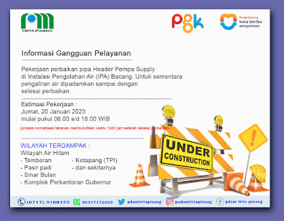 PDAM Tirta Pinang Sebut Di Wilayah Air Itam Dan Sekitarnya Alami Gangguan Suplai Air Bersih