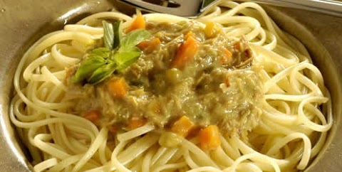 Linguine com lombo de porco