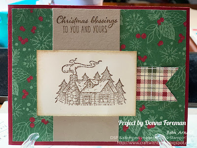 Craft with Beth: Donna Foreman Rustic Retreat stamp set Second Sunday Sketches #06 card sketch challenge with measurements card Stampin' Up!