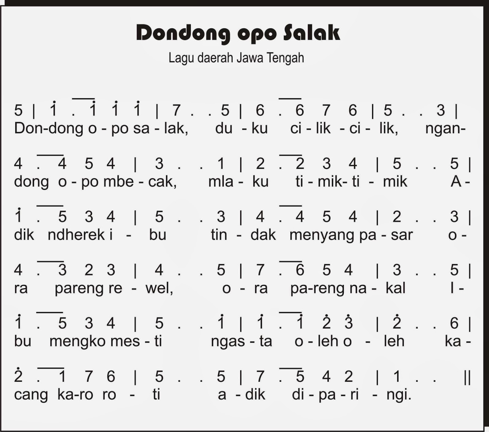 Kumpulan Lagu Daerah Jawa Tengah, Lirik dan Penciptanya Lengkap