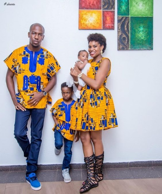 matching african outfits for family, latest african ankara styles for family, parents and kids ankara styles and designs, trendy ankara designs and styles for family, Beautiful Family Ankara Styles