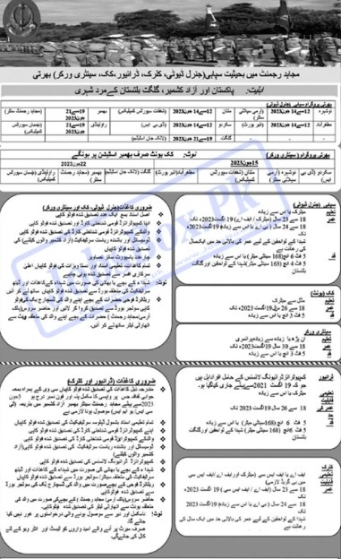 Join Pak Army Jobs 2023 Online Apply for Male Matric Base