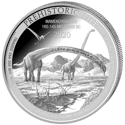 2020 Republic of Congo 1 oz Prehistoric Life - 3. Mamenchisaurus