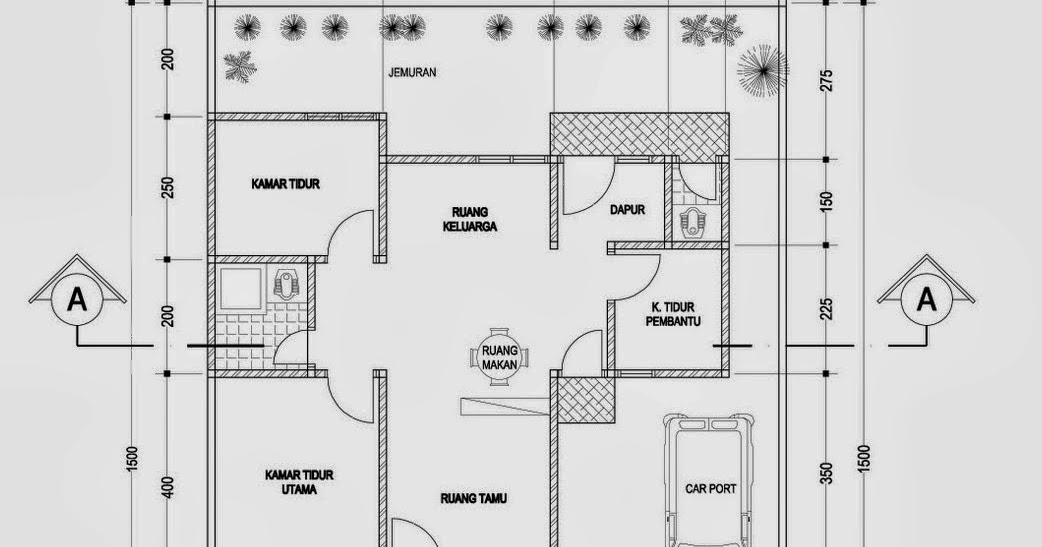  Denah  Rumah  Tipe 60 dengan 3 Kamar Tidur Ideal untuk 